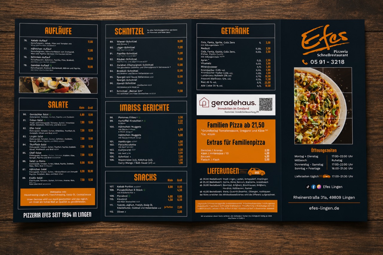 Efes — Speisekarten-Design